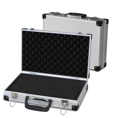 Afbeelding van PeakTech 7260 Universele koffer voor meetinstrumenten, robuuste aluminium draagkoffer, opbergruimte gereedschap, kubusvormige schuimvulling, afsluitbaar, stofhoes, drones, L 370x230x80mm