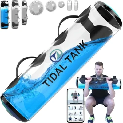 Afbeelding van Tidal Tank Extra Large Originele Aqua Bag In plaats van zandzak Training Power met Water Gewicht Ultieme core en Balance Workout Draagbare Stabiliteit Fitness Apparatuur (XL: 70 lbs