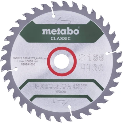 Afbeelding van Metabo PRECISION CUT WOOD CLASSIC 628662000 Cirkelzaagblad 165 x 20 1.4 mm Aantal tanden: 36 1 stuk(s)