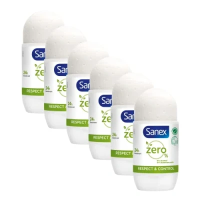 Afbeelding van 6x SANEX Women Deo Roll on &quot;Zero% Respect Control&quot; 50ml