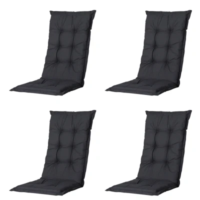 Afbeelding van Madison Tuinkussens Hoge Rug Basic Black 123x50 Antraciet 4 Stuks