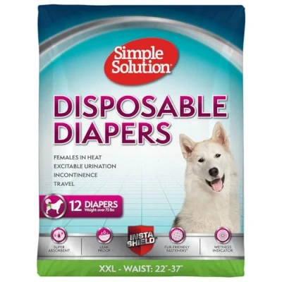 Afbeelding van Simple Solution True Fit Wegwerpluiers voor teefjes, super absorberend met nattigheidsindicator, XXL, 12 stuks