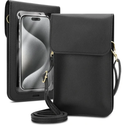 Afbeelding van Mobielhoesje geschikt voor Apple iPhone 7 / 7S 8 in ZWART Etui Case Cover Handtas dames
