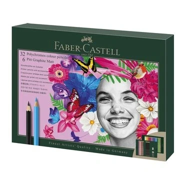 Afbeelding van Tekenset Faber Castell Polychromos en Pitt Grafiet Mat 40 delig