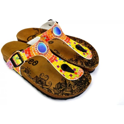 Afbeelding van GOBY Mosaic Slippers Sandalen Hoge kwaliteit Handmade Maat 42