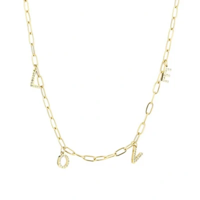 Afbeelding van Bijoutheek Collier Love Witte Stenen Goud
