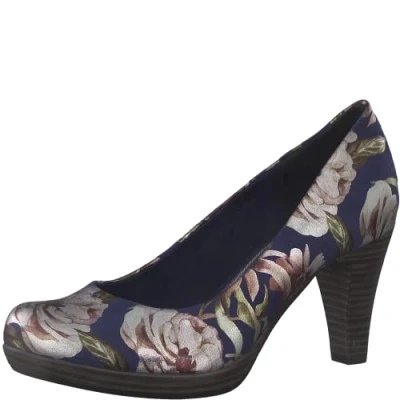 Afbeelding van MARCO TOZZI 2 22411 20, damespomp, marineblauw, bloem, 38 EU
