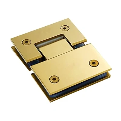 Afbeelding van Badkamer klem clip, glazen deur scharnier, geborsteld goud kleur douche kamer clip / klem, dubbel 90 graden glas hardware (kleur: 180 graden)