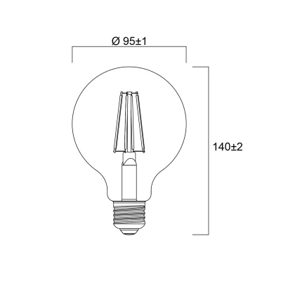 Afbeelding van Sylvania E27 filament LED G95 4W 2.700K 840 lm