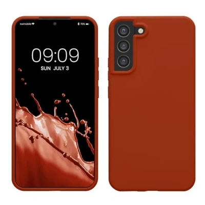 Afbeelding van kwmobile telefoonhoesje geschikt voor Samsung Galaxy S22 Plus Hoesje met siliconen coating Smartphone case in roestoranje