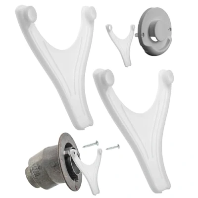 Afbeelding van Condenswaterafvoer voor camper, schoorsteenafvoer geschikt Truma onderdeel ZR80, 96 mm gatafstand, minimaliseert vuil en ijsvorming, afvoerkap schoorsteenafdekking, uitlaatpijp, 2 stuks, wit