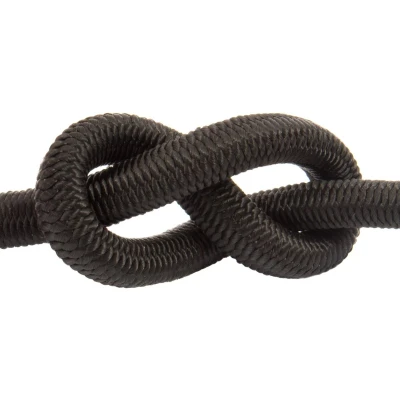 Afbeelding van DQ PP Elastisch touw, zwart, 4 mm, 10 m, zand, zachte kabel, geweven polypropyleen, siliconen latex hart