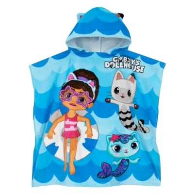 Afbeelding van DreamWorks Gabby&#039;s Dollhouse Kinderhanddoek Pandy Paws &amp; Mercat Capuchonhanddoek Bad en Strandhanddoek Blauw Eén Maat