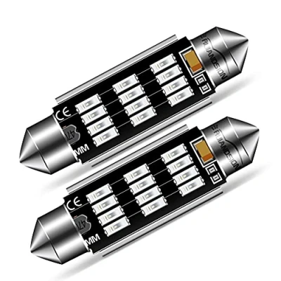 Afbeelding van Ruiandsion Auto LED Licht 41MM Blauw Festoon Canbus Foutloos Interieur Dome Licht/Lamp 4014 12smd 480lm 2.5W AC12 24V 2PCS