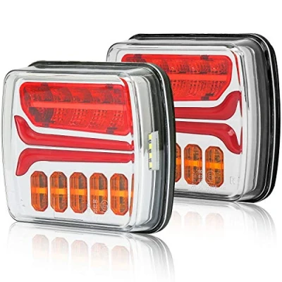 Afbeelding van AGRISHOP led achterlichten voor aanhangers, 12/24 V, 2 stuks, dynamisch, aanhanger, indicator, mistverlichting, achteruitrijlicht, waterdicht, tractor, goedgekeurd
