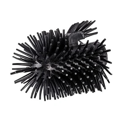 Afbeelding van WENKO vervangende borstelkop met randreiniger voor wc garnituren silicone Ø 7,5 cm toiletborstel, siliconen, x 9,3 cm, zwart
