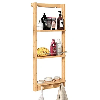 Afbeelding van Casaria Bamboe Doucherek Badkamerkast Stellingkast 70x28,5x10cm