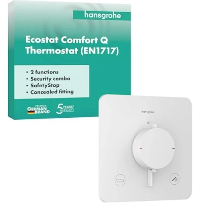 Afbeelding van hansgrohe Ecostat Comfort Q inbouwthermostaat voor 2 verbruikers met geïntegreerde zekeringcombinatie, 33717700