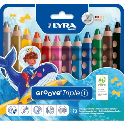 Afbeelding van Lyra Groove Triple 1, kleurstift 12 Stifte multicolor