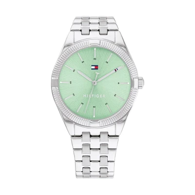 Afbeelding van Tommy Hilfiger CASE DIAL Bracelet Horloge silvercoloured/green, Dames, Maat: One Size, Silver coloured/green