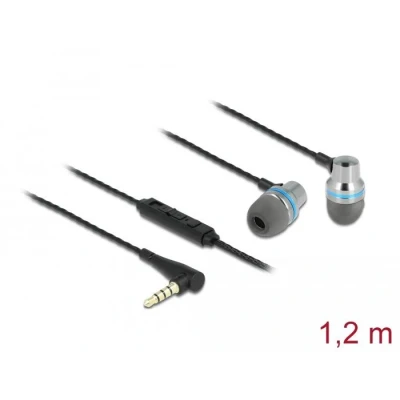 Afbeelding van Delock In Ear Kopfhörer mit 4 Pin 3,5 mm Klinkenstecker, Mikrofon und