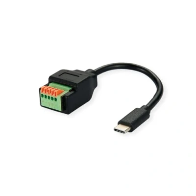 Afbeelding van ROLINE kabeladapter USB Type C stekker naar 5 polig aansluitblok, (drukknoppen)
