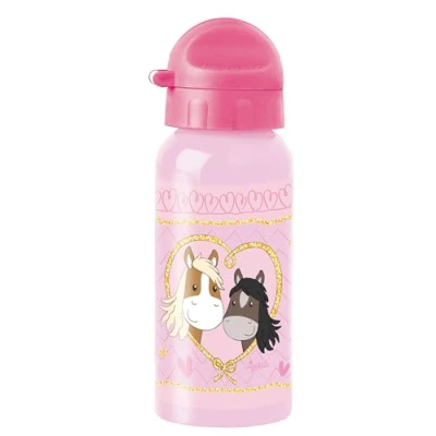 Afbeelding van SIGIKID Roestvrijstalen drinkfles Pony Love, lekvrij, BPA vrij, robuust, licht, demonteerbaar, goed te reinigen, voor kinderen van 3 8 jaar, art.nr. 25286, paard/roze, 400 ml