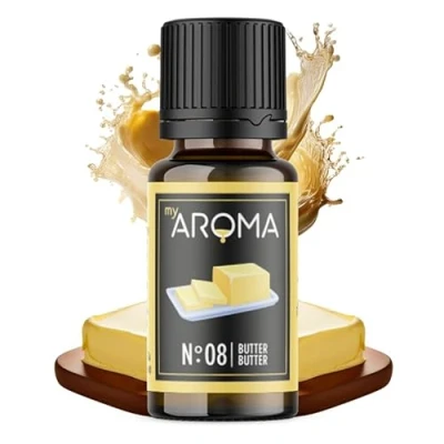 Afbeelding van myAROMA, nr. 08 (boter, 10 ml), zuiver natuurlijk aroma, smaakdruppels voor water en cocktails, levensmiddelaroma koken bakken, suikervrij