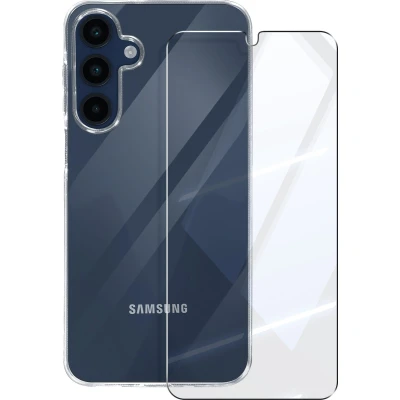 Afbeelding van 3mk, Siliconen hoesje Geschikt voor Samsung Galaxy A16 met schokbestendig getemperd glas, Transparant