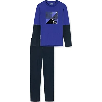 Afbeelding van Schiesser Schlafanzug LANG Pyjama voor kinderen, Maat: 140, Royal