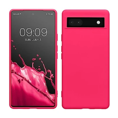 Afbeelding van kwmobile telefoonhoesje compatibel met Google Pixel 6a hoesje Zachte case voor smartphone Back cover in neon roze