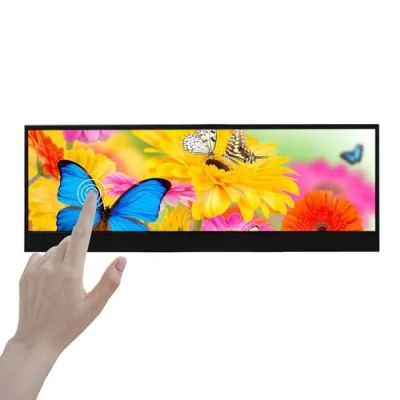 Afbeelding van VSDISPLAY Draagbare Touch Monitor, 14 inch 3840x1100 4K IPS Uitgerekt Bar Display, Type C mini HDMI DP Video ingang, Dubbele luidsprekers, voor DIY PC Case, Muziekstudio scherm, Reclamepaneel