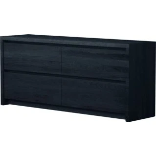 Afbeelding van Looox wooden u floor 150cm 4 lades eiken black wufloor1500bl
