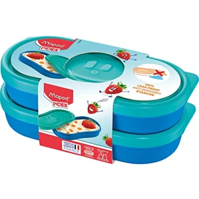 Afbeelding van Maped M870903, Doos, Rechthoekig, 0,15 l, Aqua kleur, Blauw, ABS kunststof, Polypropyleen (PP), Silicone, 2 stuk(s)