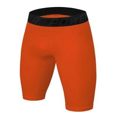 Afbeelding van Men&#039;s and Boy&#039;s Compression Base Layer Thermal Skins Shorts Orange, Medium