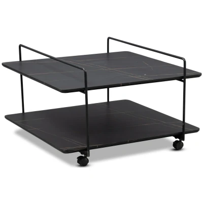 Afbeelding van M2 Kollektion Doppio Marmerlook Zwart Salontafel