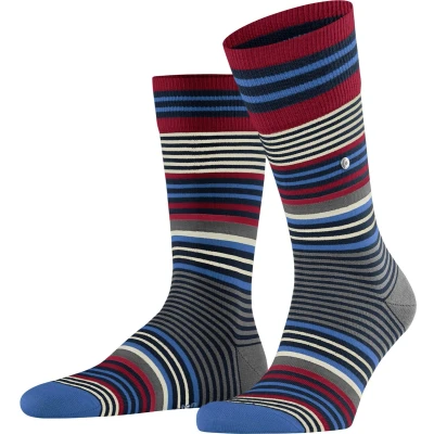 Afbeelding van Burlington Stripe Onesize Sokken marine, Heren, Maat: 40/46, Marine