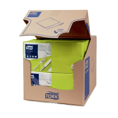 Afbeelding van Tork Lunchservet 33x33cm 2 laags 1/4 vouw Lime 477840