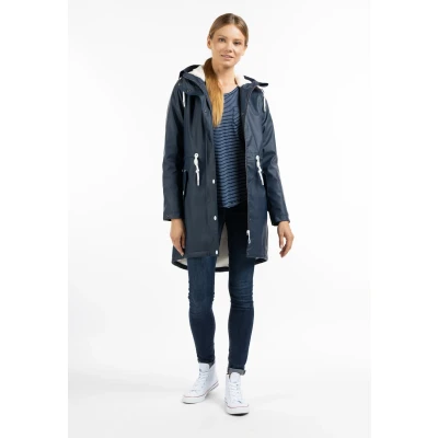 Afbeelding van Regenjas met nepbont voering DREIMASTER L / Marine 100% Polyester