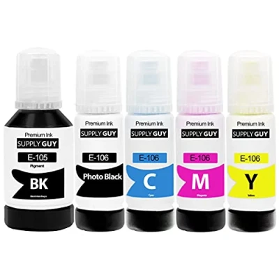Afbeelding van SupplyGuy 5x Inkt compatibel met Epson 105 106 Multipack voor Ecotank L 7160 ET 7700 Series 7750 7100 7180