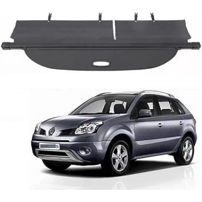 Afbeelding van Auto intrekbare Cargo Cover voor Renault Koleos Ⅰ 2008 2016, achterbak perceel plank Bagage Veiligheid Schild Tonneau Privacy Screen Cover, Canvas, Gloss Black