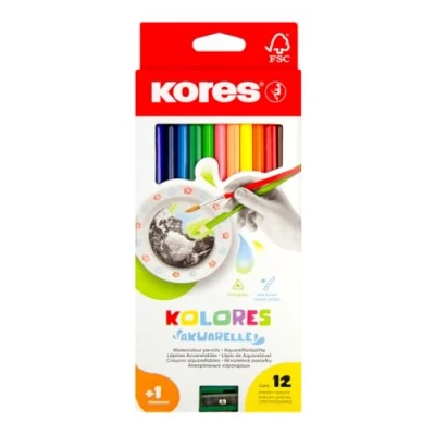 Afbeelding van Kores aquarel kleurpotloden &#039;Akuarelle&#039;, driehoekig, set van 12