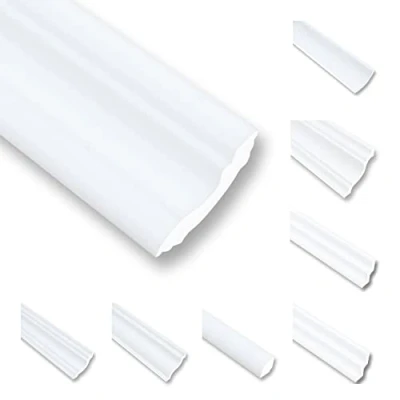 Afbeelding van 4 m plafondlijsten van piepschuim XPS, stuclijsten, eindlijst, plafond, wit, 30 x mm, sierlijst, voordeelpakket NC40