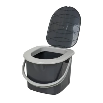 Afbeelding van BranQ Home essential 100% gerecycleerd plastic PP, ecologisch, mobiel campingtoilet 15,5 ltr met maximaal draagvermogen tot 120 kg, antraciet, S