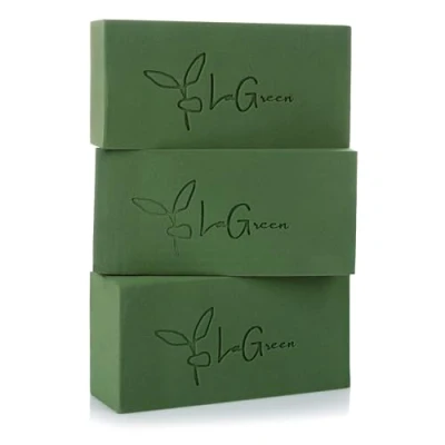 Afbeelding van LaGreen Insteekschuim, set van 3, steekspons voor verse bloemen, droogbloemen, bloemstuk en adventskrans, 20 x 10 7 cm (groen)