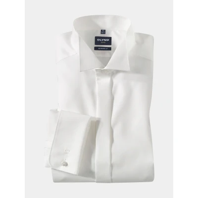 Afbeelding van OLYMP Soiré Modern Fit Gala shirt beige, Effen