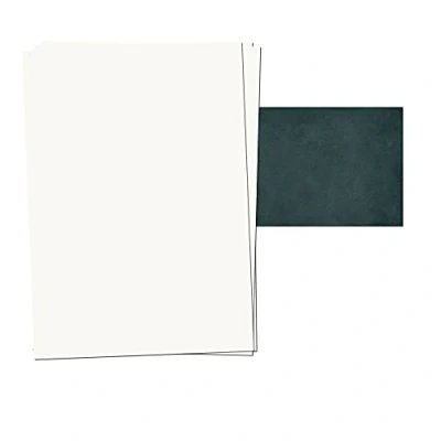 Afbeelding van PRESENTOU Briefpapier, 25 delige set, aan beide zijden bedrukt, 150 gram papier, motiefpapier, oorkonde, menu, liefdesbrief (oud wit en petrol, + vellen enveloppen)