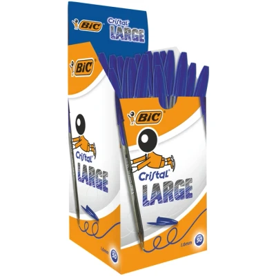 Afbeelding van 50x Bic Cristal Large balpen blauw