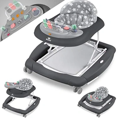 Afbeelding van KIDIZ® 4 in 1 loophulp, babywalker, speel en loopstoeltje, schommelfunctie, wipstoeltje met wieltjes, licht, muziek, speelcentrum, eettafel, loophulp voor baby&#039;s vanaf 6 maanden, inklapbaar