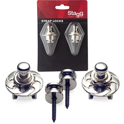 Afbeelding van Stagg SSL1GD strap lock Set Chrome